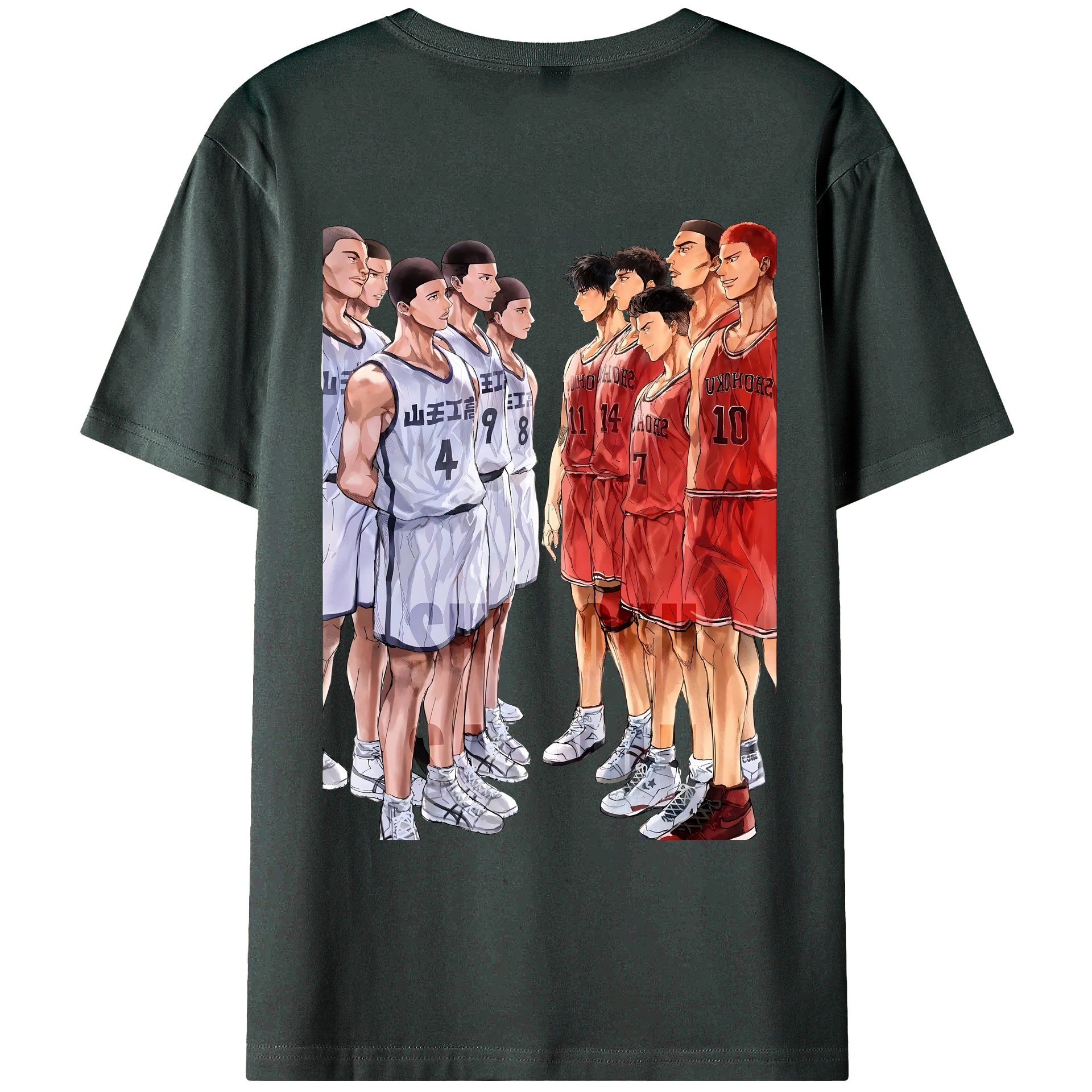 （画像用） SLAM DUNK／スラムダンク 綿100％ メンズ半袖Tシャツ（バックプリント） 通気性